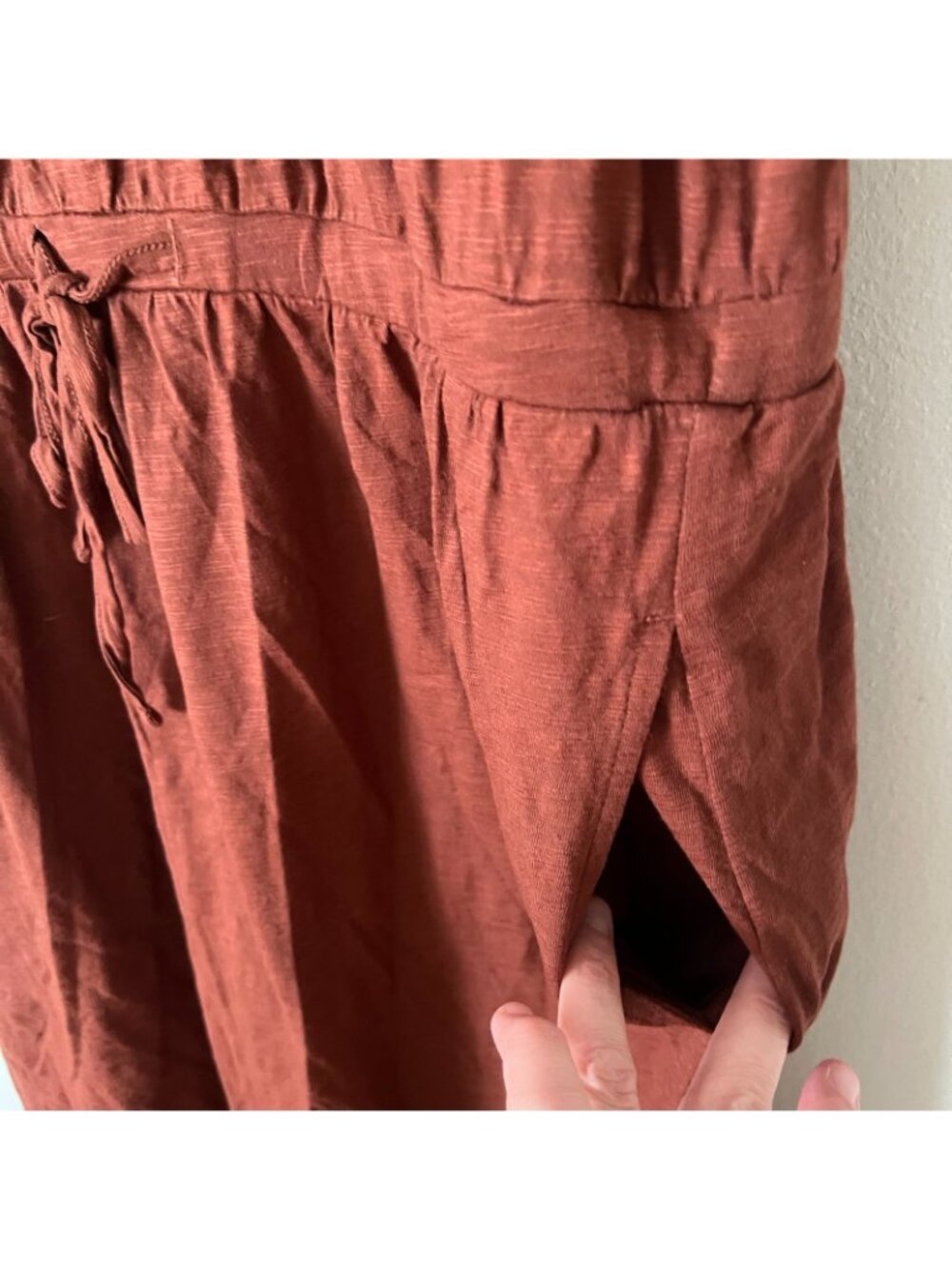 Pact Relaxed Slub Weekend T-Shirt Dress Mahogany Brown Women's Size Large - Picture 3 of 9